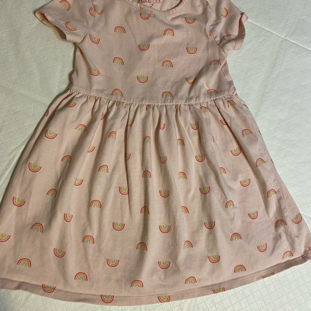 Cat & Jack Pink Rainbow Print Short Sleeve Dress size 5T